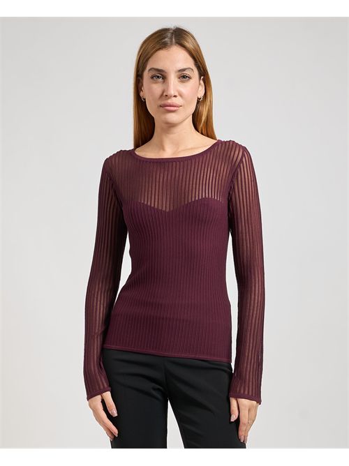 Patrizia Pepe women's fitted sweater with transparent details PATRIZIA PEPE | 8K0305-K143M536